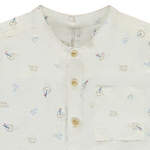 Camisa de manga corta estampada de veleros para bebé niño 