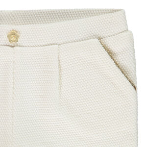 Short de punto con detalles de lurex para bebé niña 