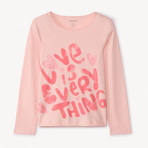 Camiseta de manga larga fantasía con purpurina para niña 