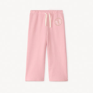 Jogging ancho de piqué con estampado de mariposas para niña. 