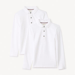 Lote de 2 polos lisos de manga larga para niño 