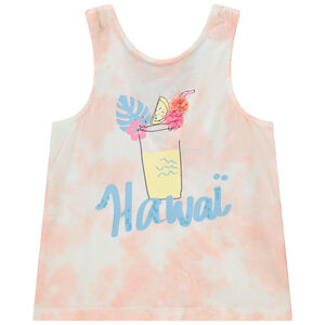 Camiseta sin mangas efecto tie & dye con espalda cruzada para niña 