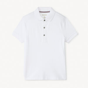 Polo de algodón de manga corta en color liso para niño 