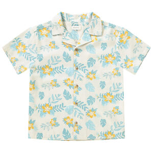 Camisa manga corta estampado follaje para niño 