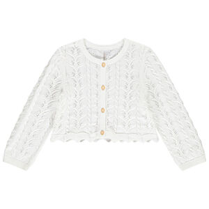 Chaleco corto de punto calado para bebé niña 