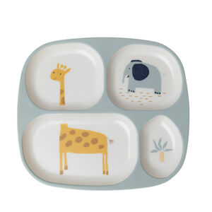 Plato compartimentado de melamina Savane azul 