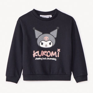 Sudadera de felpa lisa con estampado Kuromi para niña 