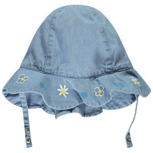 Charlotte de chambray bordada y festoneada para bebé niña 