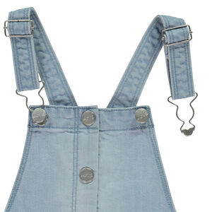 Salopette corta y amplia de mezclilla con bolsillos para niña 