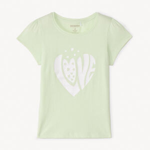 Camiseta de manga corta con estampado brillante para niña 