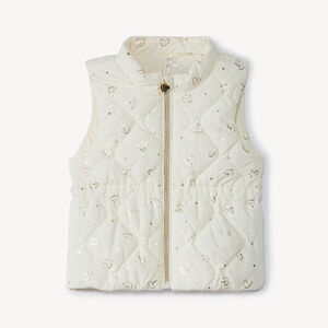 Chaleco acolchado sin mangas con estampado de corazones para bebé niña 