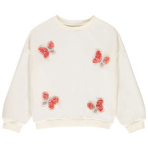 Sudadera de felpa oversize con motivos efecto pétalos 3D para niña 