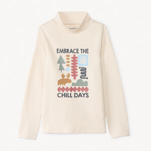 Camiseta térmica estampada de cuello alto para niño 