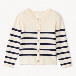 Chaleco de punto acanalado con rayas para bebé niña 