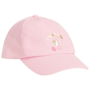 Gorra con estampado dorado y cerezas bordadas para bebé niña 
