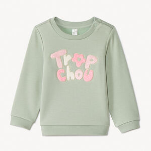 Sudadera de felpa con parches de bucles para bebé niña 