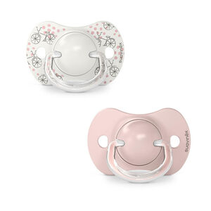 Lote de 2 chupetes de silicona SX Pro 0-6 meses Walk in the park rosa 