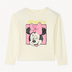 Camiseta de manga larga con estampado de Minnie Disney para niña. 