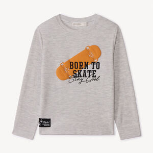 Camiseta de manga larga con estampado de skate para niño 