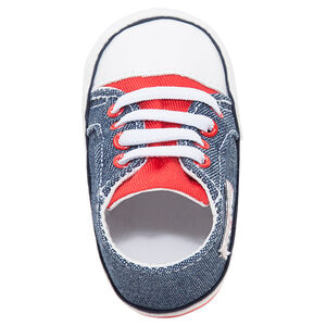 Deportivas altas de lona tipo vaquera con parche de bandera 