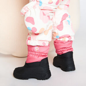 Botas après-ski bicolor con cremallera y parche de goma para bebé niña 