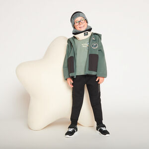 Chaleco de forro polar con capucha y bordado para niño 