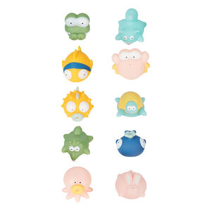 Lot de 10 jouets de bain rigolo spash + sac 