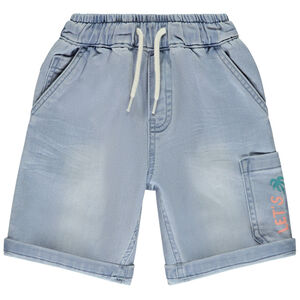 Bermuda efecto vaquero con bolsillo estampado para niño 