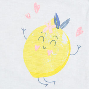 Conjunto camiseta sin mangas estampado limón y short 