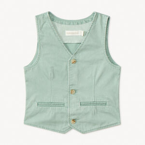 Chaleco de botones en tela lisa para niño 