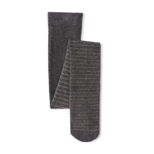 Medias gruesas de rayas con lurex dorado para niña 