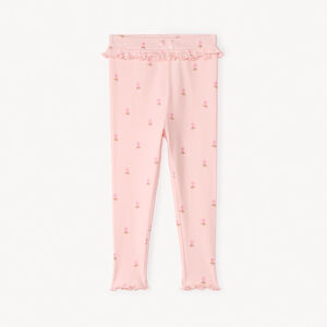 Caleçon de canalé con estampado de brillos para niña bebé. 