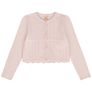 Chaleco corto de punto calado para niña 
