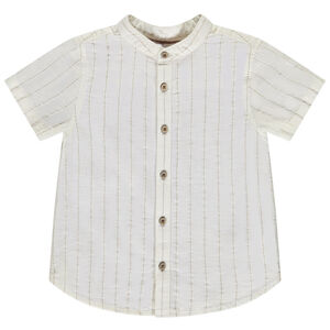 Camisa de manga corta de voile a rayas para bebé niño 