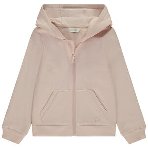 Sudadera con capucha de felpa lisa para niña 