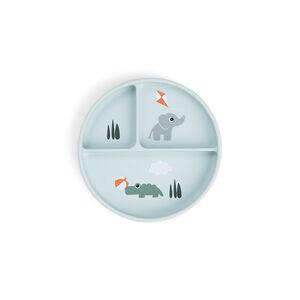 Plato compartimentado Stick&Stay Playground Azul 