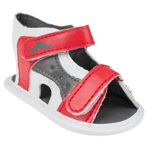 Zapatos descubiertos flexible con velcro de aspecto cuero 