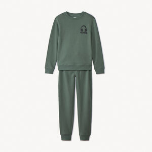 Conjunto de chándal de felpa lisa para niño 