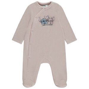 Pelele de terciopelo Stitch & Angel Disney para niña con aberturas según la edad Main Pelele de terciopelo Stitch & Angel Disney para niña con aberturas según la edad