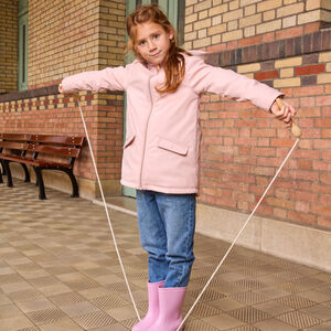 Parka goma impermeable con forro sherpa para niña 