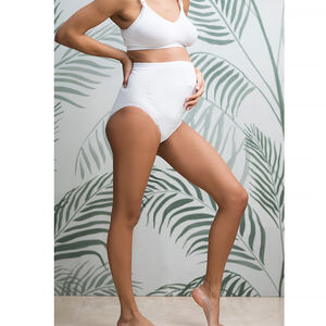 Braga premamá de talle alto sin costuras en microfibra 