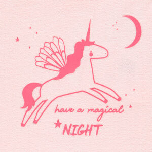 Pelele de terciopelo rosa con estampado de unicornio para niña 