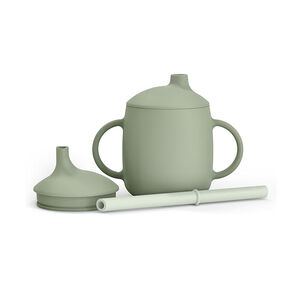 Taza de aprendizaje evolutiva de silicona 3 en 1 Colour Essence verde 