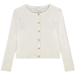 Chaleco de punto acanalado de manga larga para niña 