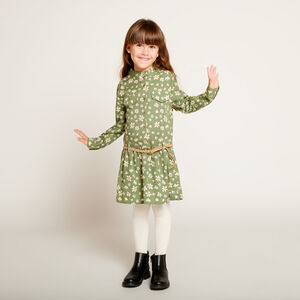 Vestido de manga larga estilo camisa estampado para niña 
