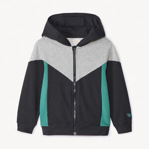 Sudadera de felpa con capucha y detalles para niño 