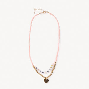 Collar fantasía efecto 2 en 1 con colgante de corazón y letras para niña 