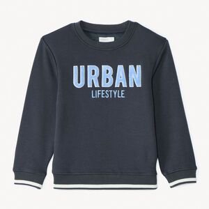 Sudadera de felpa con parches de letras en bucle para niño 