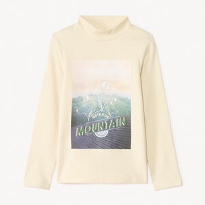 Camiseta térmica con estampado fotográfico y cuello alto para niño 