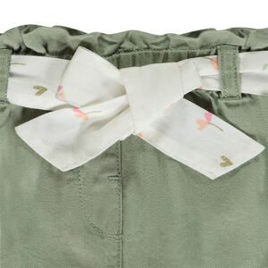 Short de tela con cinturón para anudar para bebé niña 